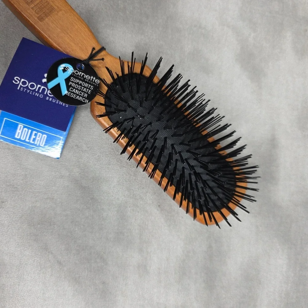 Spornette B-6 Bolero Styling Brush Soft Nylon Bristles Wood Brush